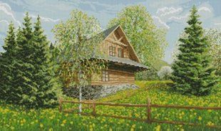 Купити Алмазна вишивка Гірський котедж  в Україні