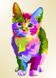 Картина по номерам без коробки. Радужный котенок, Без коробки, 25 х 35 см