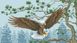 Мозаика квадратными камушками Орел, Без подрамника, 36 х 64 см