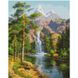 Алмазная мозаика на подрамнике. Водопад в горах (30 х 40 см, набор для творчества, картина стразами), С подрамником, 30 х 40 см