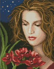 Купити Алмазна мозаїка Дівчина з орхідеєю  в Україні