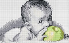 Купить Алмазная мозаика Вкуснятина Малыш с яблоком  в Украине