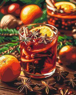 Купити Картина за номерами без коробки. Новорічний напій глінтвейн  в Україні