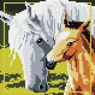 Купить Алмазная мозаика 20x20 см. Лошади  в Украине
