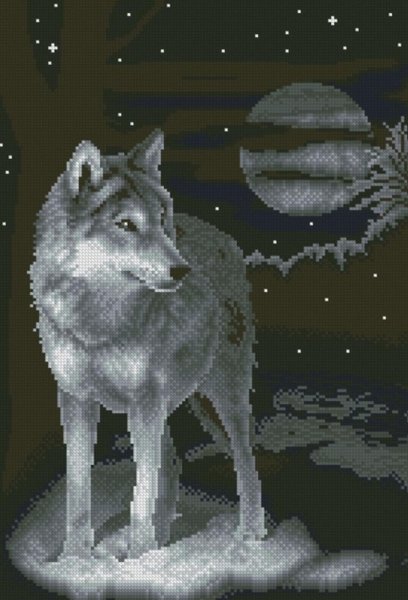 Купить Алмазная мозаика Ночной волк  в Украине