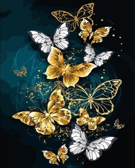 Купити Алмазна мозаїка на підрамнику. Блискучі метелики  в Україні