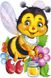 Картина з мозаїки. Бджілка з медом, Без підрамника, 30 х 20 см
