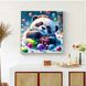 Алмазна мозаїка. Новорічна панда 40 х 50 см, Без підрамника, 40 х 40 см