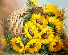 Купити Картина за номерами без коробки. Кошик соняшників  в Україні