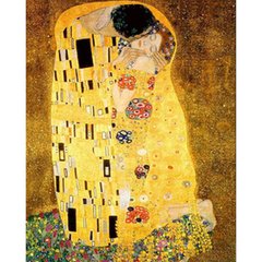 Купити Алмазна картина на підрамнику, набір для творчості. Густав Клімт Поцілунок розміром 40х50 см (квадратні камінчики)  в Україні