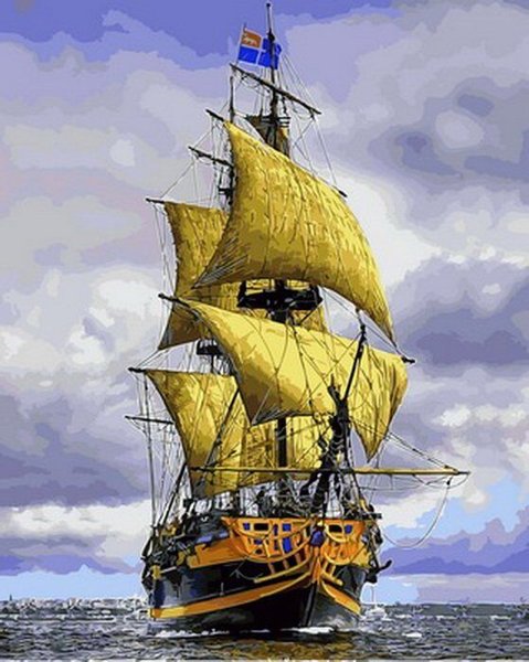Купити Картина за номерами Premium-якості. Корабель піратів  в Україні
