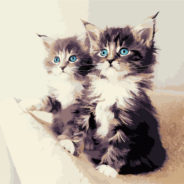 Купити Картина за номерами. Пухнасті кошенята  в Україні