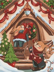 Купить Картина по номерам без коробки. Праздничные кролики ©Лазаренко Елена  в Украине
