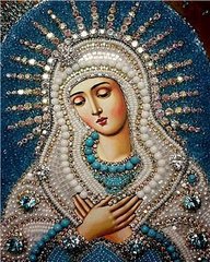 Купити Алмазна мозаїка на підрамнику. Ікона Розчулення Богородиці  в Україні