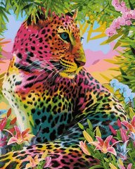 Купити Набір для малювання по цифрам. Різнобарвний гепард 40 х 50 см  в Україні