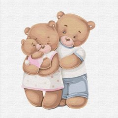 Купить Картина раскраска по цифрам. Счастливая семья медвежат Маленькая (Без коробки)  в Украине