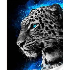 Купить Набор алмазной мозаики на подрамнике. Величественный леопард (30х40см, круглые камешки, полная выкладка полотна) выкладка алмазами по номерам  в Украине