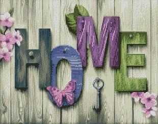 Купити Алмазна мозаїка по номерам круглими камінчиками. Home (на підрамнику)  в Україні