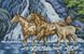 Алмазная мозаика. Лошади у водопада 32x50 см, Без подрамника, 32 x 50 см