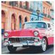 Алмазна мозаїка круглими камінчиками. Рожеве авто Гавани (на підрамнику, 50 х 50 см), З підрамником, 50 х 50 см