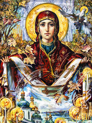 Купити Алмазна мозаїка. Покрова Пресвятої Богородиці 80 х 60 см  в Україні