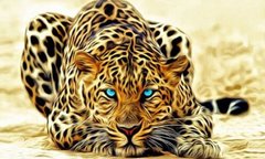 Купить Вышивка камнями по номерам Огненный леопард  в Украине