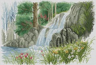 Купити Алмазна мозаїка Лісовий водоспад  в Україні