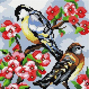Купить Алмазная мозаика 20x20 см. Синички  в Украине