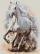 Набор алмазной мозаики. Белая лошадь (30х40см, квадратные камешки, полная выкладка полотна) выкладка алмазами по номерам