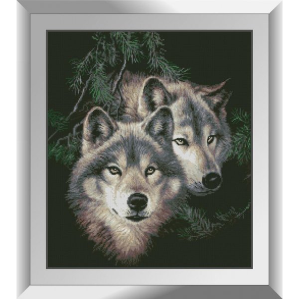 Купить Алмазная мозаика Волки в лесу  в Украине