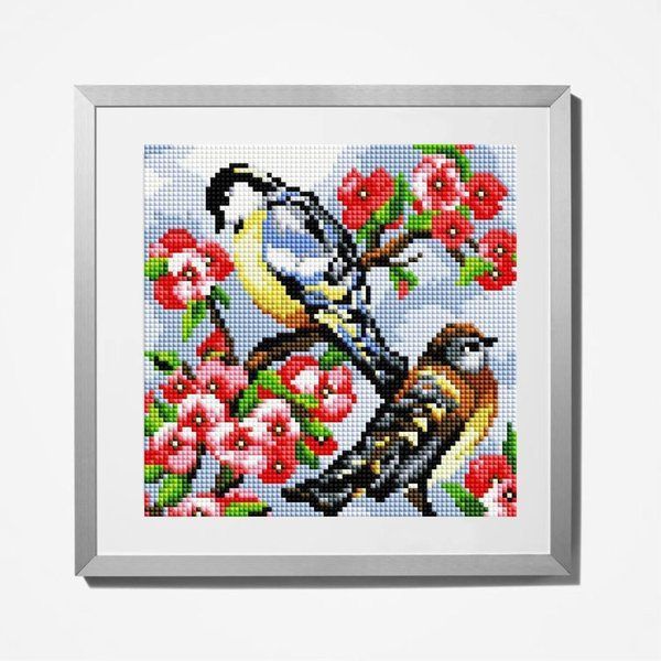 Купить Алмазная мозаика 20x20 см. Синички  в Украине