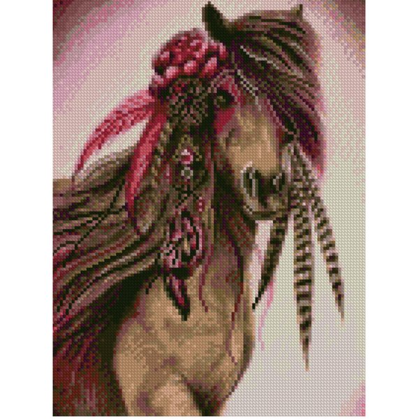 Купить Алмазная мозаика на подрамнике. Сказочная лошадь (круглые камушки, 30x40 см)  в Украине
