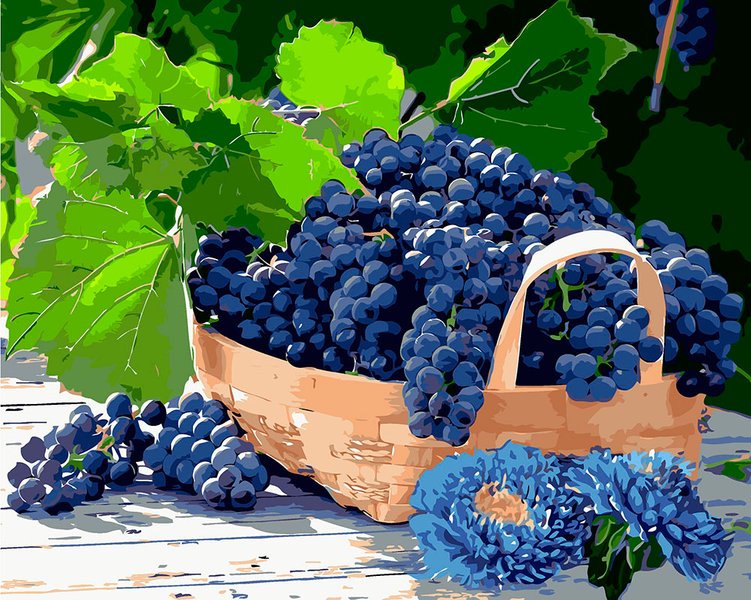 Купить Живопись по номерам. Виноград в корзине  в Украине