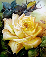 Купити Алмазна мозаїка. Жовта троянда 50 х 40 см  в Україні