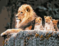 Купити Картина за номерами. Сім'я левів  в Україні