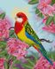 Алмазная мозаика на подрамнике 40 х 50 см. Попугай в цветах (Набор для творчества), С подрамником, 40 x 50 см