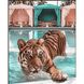 Набор алмазной мозаики на подрамнике. Брутальный тигр на отдыхе (30х40см, квадратные камешки, полная выкладка полотна) выкладка алмазами по номерам, С подрамником, 40 х 30 см
