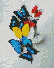 Купити Алмазна мозаїка по номерам круглими камінчиками. Яскраві метелики (на підрамнику)  в Україні