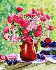 Купити Картина за номерами без коробки. Квіти і сливи  в Україні