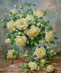 Купити Алмазна мозаїка Букет білих троянд  в Україні