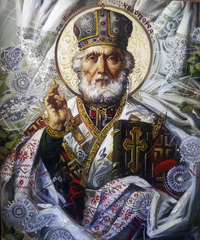 Купить Алмазная мозаика. Святой Николай Чудотворец 60 х 50 см  в Украине