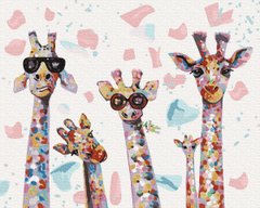 Купити Картина за номерами без коробки. Веселі жирафи  в Україні
