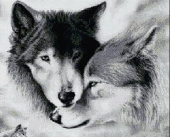 Купити Діамантова мозаїка Закохані вовки  в Україні