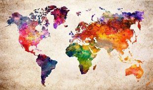 Купить Алмазная мозаика на подрамнике. Карта мира  в Украине