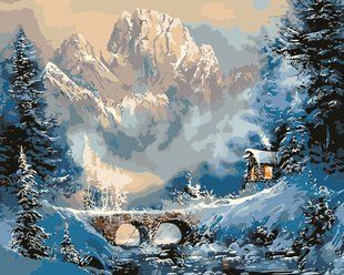 Купити Картина за номерами без коробки. Зимовий пейзаж  в Україні