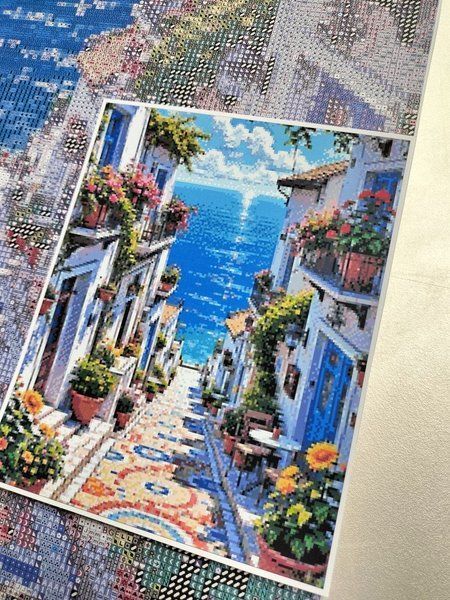 Купить Алмазная мозаика 40х50 см. "Улочками Греции", 52 цвета (1 AB + 6 FD + 2 CR)  в Украине