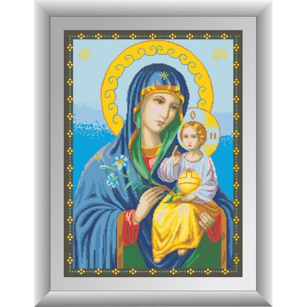 Купити Набір алмазної вишивки Ікона Божої Матері Нев'янучий цвіт  в Україні