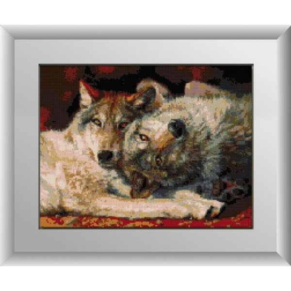 Купить Мозаика квадратными камушками Игривые волки  в Украине