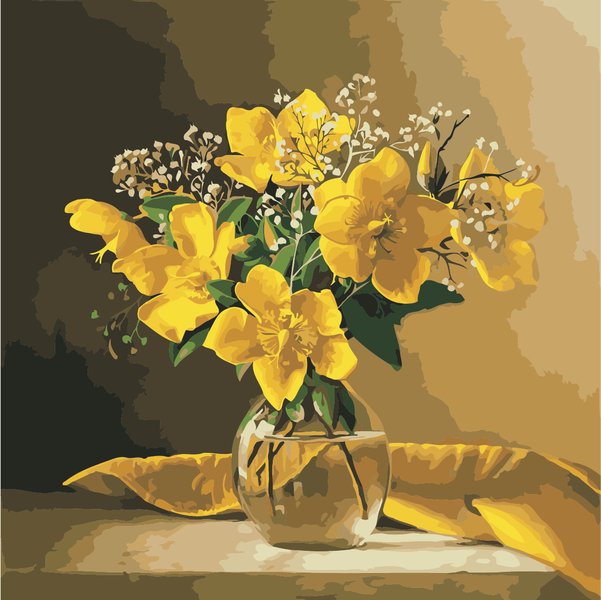 Купити Картина за номерами. Яскраво-жовті квіти  в Україні