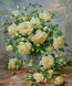Алмазна мозаїка Букет білих троянд, Без підрамника, 50 х 60